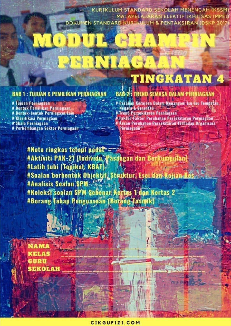 MODUL CHAMPIN PERNIAGAAN TINGKATAN 4 EDISI 2021
